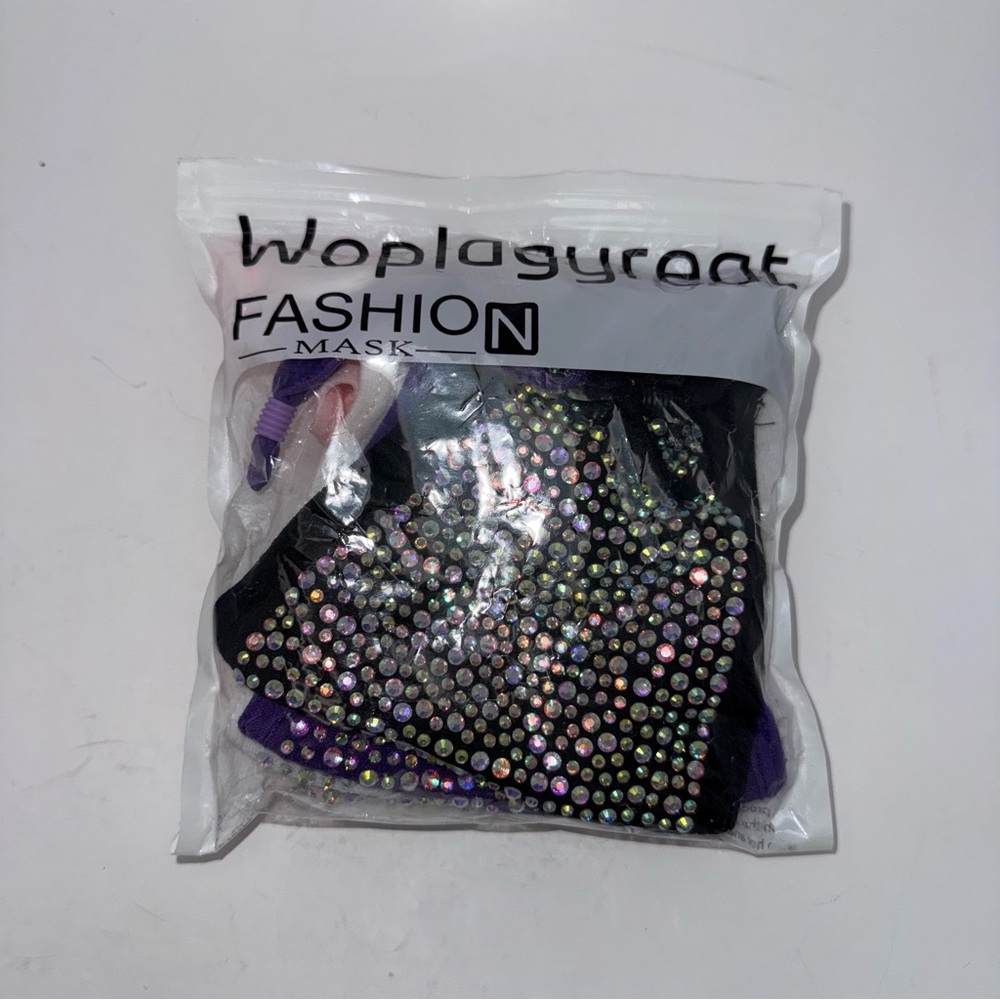 Rhinestone Fashion Face Masks Set‎ of 4 Rave Festival Daily Wear - Picture 6 of 8